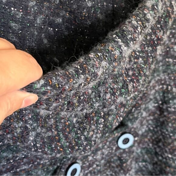 For Cynthia Wool Blend Blue Multi Color Button Front Hooded Vest Size Medium - Picture 10 of 11